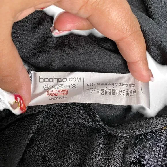 Boohoo Womans Plus Size Black Bodysuit with Lace Sleeves US 16 – (21) - Picture 9 of 9